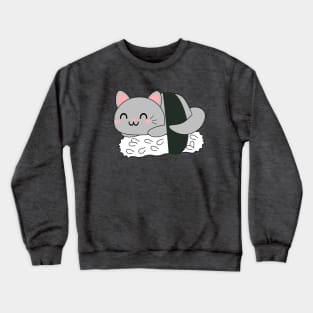 Cute Grey Sushi Cat Crewneck Sweatshirt